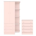 Ver imagem 1 de 777 - Comoda 4 Gavetas Doce Sonho Rosa Acetinado (777.91) + 825 - G. Roupa Inf. 2pts Doce Sonho Rosa
