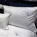 Ver imagem 3 de Jogo de Cama Solteiro 300 Fios Rio - Marken Fassi Branco/azul