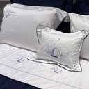 Ver imagem 1 de Jogo de Cama Solteiro 300 Fios Rio - Marken Fassi Branco/azul