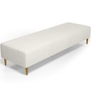 Ver imagem 1 de Puff Decorativo Sala de Estar Bali W01 Pés Palito 210x60cm Linho Champagne - Lyam Decor