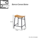 Ver imagem 5 de Banqueta Banco Baixo Canoa Elegante Conforto Industrial Studio Metal Madeira Banqueta Canoa Baixa Pr