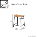 Ver imagem 5 de Banqueta Banco Baixo Canoa Elegante Conforto Industrial Studio Metal Madeira Banqueta Canoa Baixa Pr
