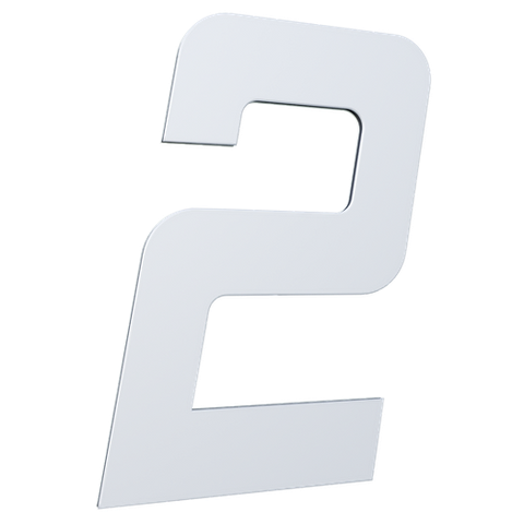 Número 130mm Garbo Font - Branco - Metalmidia 2