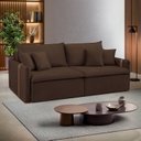Ver imagem 1 de Sofá Cama Retrátil e Reclinável 2 Lugares Pés Madeira Maciça 220cm Windson Yescasa