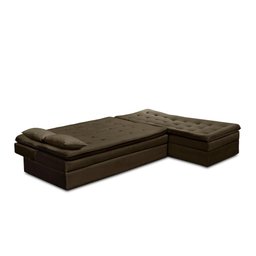 Sofá Cama King 5 Lugares 2,70m Alice Suede Marrom Adonai Estofados - 4