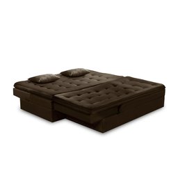 Sofá Cama King 5 Lugares 2,70m Alice Suede Marrom Adonai Estofados - 3
