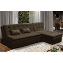 Ver imagem 1 de Sofá Cama King 5 Lugares 2,70m Alice Suede Marrom Adonai Estofados