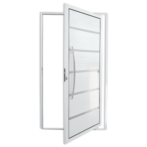 Porta Pivotante Alumínio Lambril Premium c/Puxador e.Branco 100 Brimak