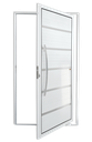 Ver imagem 1 de Porta Pivotante Alumínio Lambril Premium c/Puxador e.Branco 100 Brimak