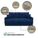 Ver imagem 6 de Sofá-cama Sem Caixa Retrátil 4 Lugares Suede Azul Marinho