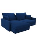 Ver imagem 3 de Sofá-cama Sem Caixa Retrátil 4 Lugares Suede Azul Marinho