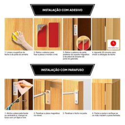 Fecho Ima Magnetico Trava Fecha Porta Armario Janela Gaveta 8 Peças Ultrafino Resistente Multiuso Pr - 4