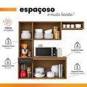 Ver imagem 2 de Armário de Cozinha Completa 6 Portas 1 Gaveta MDP 165cm Amadeirado e Preto Aramóveis