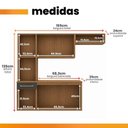 Ver imagem 5 de Armário de Cozinha Completa 6 Portas 1 Gaveta MDP 165cm Amadeirado e Preto Aramóveis