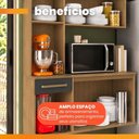 Ver imagem 6 de Armário de Cozinha Completa 6 Portas 1 Gaveta MDP 165cm Amadeirado e Preto Aramóveis
