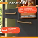 Ver imagem 7 de Armário de Cozinha Completa 6 Portas 1 Gaveta MDP 165cm Amadeirado e Preto Aramóveis