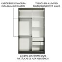 Ver imagem 5 de Guarda-Roupa Solteiro Madesa Tokio 2 Portas de Correr de Espelho 2 Gavetas Preto Cor:Preto