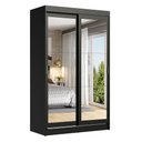 Ver imagem 2 de Guarda-Roupa Solteiro Madesa Tokio 2 Portas de Correr de Espelho 2 Gavetas Preto Cor:Preto