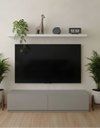 Ver imagem 2 de Prateleira Grossa Madeira MDF Suporte Invisível 120x15 cm:Branca