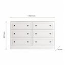 Ver imagem 3 de Cômoda Quarto 6 Gavetas 140 cm Puxador 100% MDF Cor:Branco