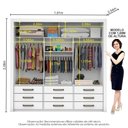 Ver imagem 5 de Quarto Completo Casal Anjos Premium Sapateira 2 Portas Premium e Cama Carioca Móveis