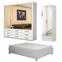 Ver imagem 2 de Quarto Completo Casal Anjos Premium Sapateira 2 Portas Premium e Cama Carioca Móveis