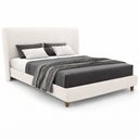 Ver imagem 2 de Cama Japonesa com Cabeceira Corea Queen Bouclê Suave Off White - Sallar Home