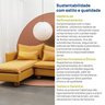 Sofá Modular 2 Lugares com Chaise e Pé Bolinha Sôma CabeCasa MadeiraOriginals - 11