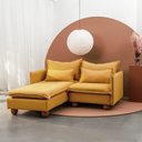 Ver imagem 1 de Sofá Modular 2 Lugares com Chaise e Pé Bolinha Sôma CabeCasa MadeiraOriginals