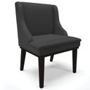 Ver mais imagens de Kit 3 Cadeiras Decorativas Sala de Jantar Base Fixa de Madeira Firenze PU Preto Fosco G19 - Gran Bel