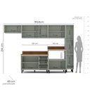 Ver imagem 2 de Armário de Cozinha Modulada Completa 6 Peças 316,8cm com Tampo 250044 Koya Politorno Móveis