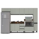 Ver imagem 3 de Armário de Cozinha Modulada Completa 6 Peças 316,8cm com Tampo 250044 Koya Politorno Móveis