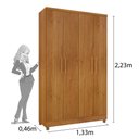 Ver imagem 3 de Guarda Roupa Solteiro Amsterdam 4 Portas Tcil Tcil Móveis Roupeiro Amsterdan Cinamomo
