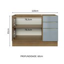 Ver imagem 4 de Balcão Gabinete de Pia Madesa Lux 120 cm 2 Portas 3 Gavetas (Sem Tampo) Rustic/Cinza