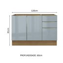 Ver imagem 3 de Balcão Gabinete de Pia Madesa Lux 120 cm 2 Portas 3 Gavetas (Sem Tampo) Rustic/Cinza