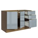 Ver imagem 5 de Balcão Gabinete de Pia Madesa Lux 120 cm 2 Portas 3 Gavetas (Sem Tampo) Rustic/Cinza