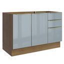 Ver imagem 1 de Balcão Gabinete de Pia Madesa Lux 120 cm 2 Portas 3 Gavetas (Sem Tampo) Rustic/Cinza
