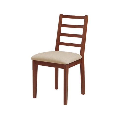 Cadeira de Jantar em Madeira Maciça Aline Estofado Linho Bege - Imbuia