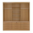 Ver imagem 4 de Guarda Roupa 3 Portas de Correr com 9 Gavetas e Espelho Cinamomo Meridian Gold