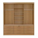 Ver imagem 2 de Guarda Roupa 3 Portas de Correr com 9 Gavetas e Espelho Cinamomo Meridian Gold