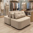 Ver imagem 1 de Sofá Modular Cielo 120X180cm Recepção Loja Sala de Estar 2 Módulos Bouclê Bege - Vimont  Moveis