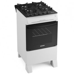 Fogão 4 Bocas Mesa de Vidro Itatiaia Electra Glass New Branco com Forno 48l - 1