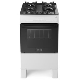 Fogão 4 Bocas Mesa de Vidro Itatiaia Electra Glass New Branco com Forno 48l - 4