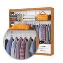 Ver imagem 6 de Guarda-roupa Casal Genova 6 Portas 4 Gavetas com Espelho Cinamomo/branco - Carioca Móveis
