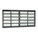 Ver imagem 1 de Janela Alumínio Elite c/Travessas 4 Folhas Moveis 100 x 240 V.Liso Preto Brimak