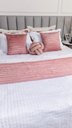 Ver imagem 2 de Peseira Drapeada Line Dupla Face em Veludo Cama Casal Cor:rose