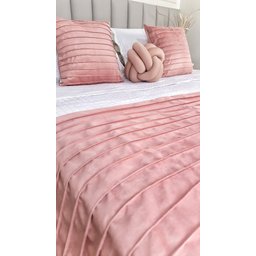 Peseira Drapeada Line Dupla Face em Veludo Cama Casal Cor:rose - 1