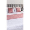 Peseira Drapeada Line Dupla Face em Veludo Cama Casal Cor:rose - 5