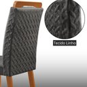 Ver imagem 5 de Mesa de Jantar Copper 180cm Madeira Tampo Vidro Canto Copo com 6 Cadeiras Aline