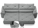 Ver imagem 4 de Sofá com Carregador Usb e Molas no Assento Retrátil Reclinável Nice 2,90m Veludocristal -
